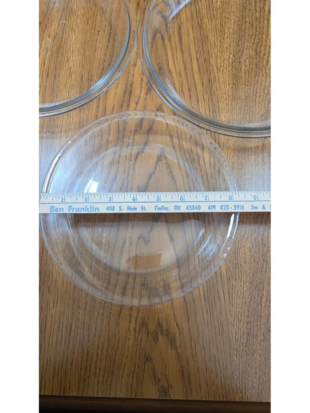 Set of 2 Vintage Pyrex 1 Fireking Clear Glass Pie Plates